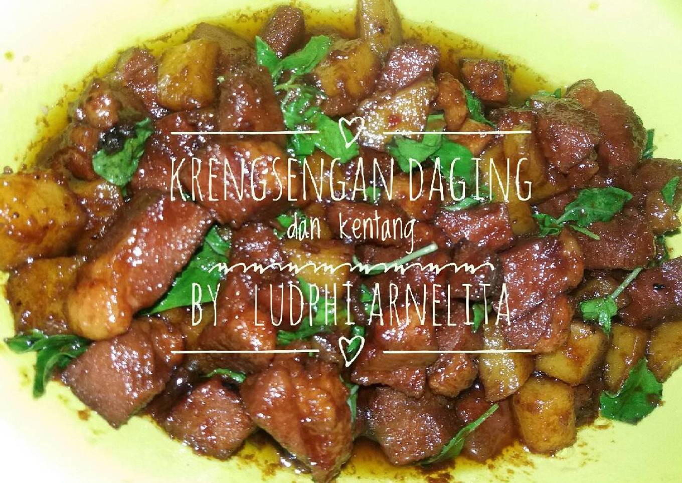 Krengsengan daging bebek + kentang