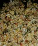 Huevos revueltos con verdura.