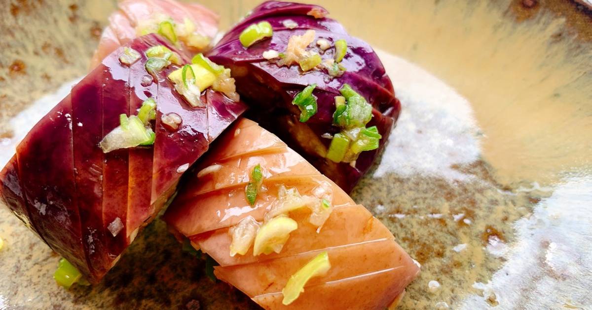 Steamed eggplant with soy sauce and ginger Recipe by Naomi’s memo👩🏻‍🍳