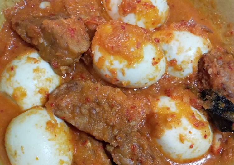 makanan Balado telur tempe ala aq😍 Anti Gagal