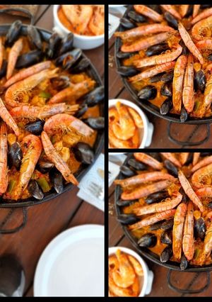 A picture of Valencian Seafood and Chicken Paella.