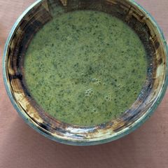 A picture of Leek and horseradish soup.