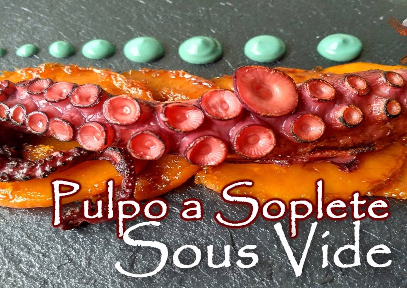 Pulpo marcado a soplete con Calabaza Ahumada y Lactonesa de Espirulina