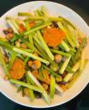 Tim trứng chim xào ngồng tỏi