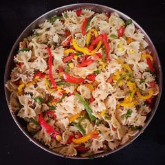A picture of Tri-Colour Tossed Pasta Salad.