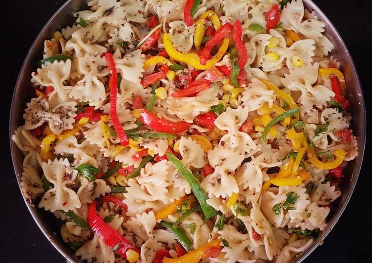 Simple Way to Prepare Speedy Tri-Colour Tossed Pasta Salad