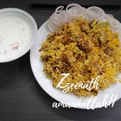 A picture of Hyderabadi Mutton Zafrani Dum Biryani.
