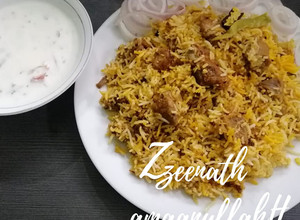 A picture of Hyderabadi Mutton Zafrani Dum Biryani.