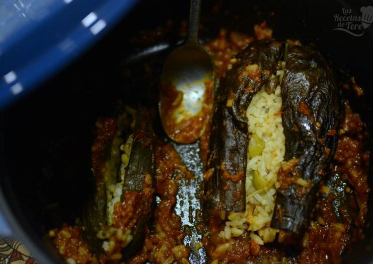 Berenjenas y calabacines con arroz y tomate