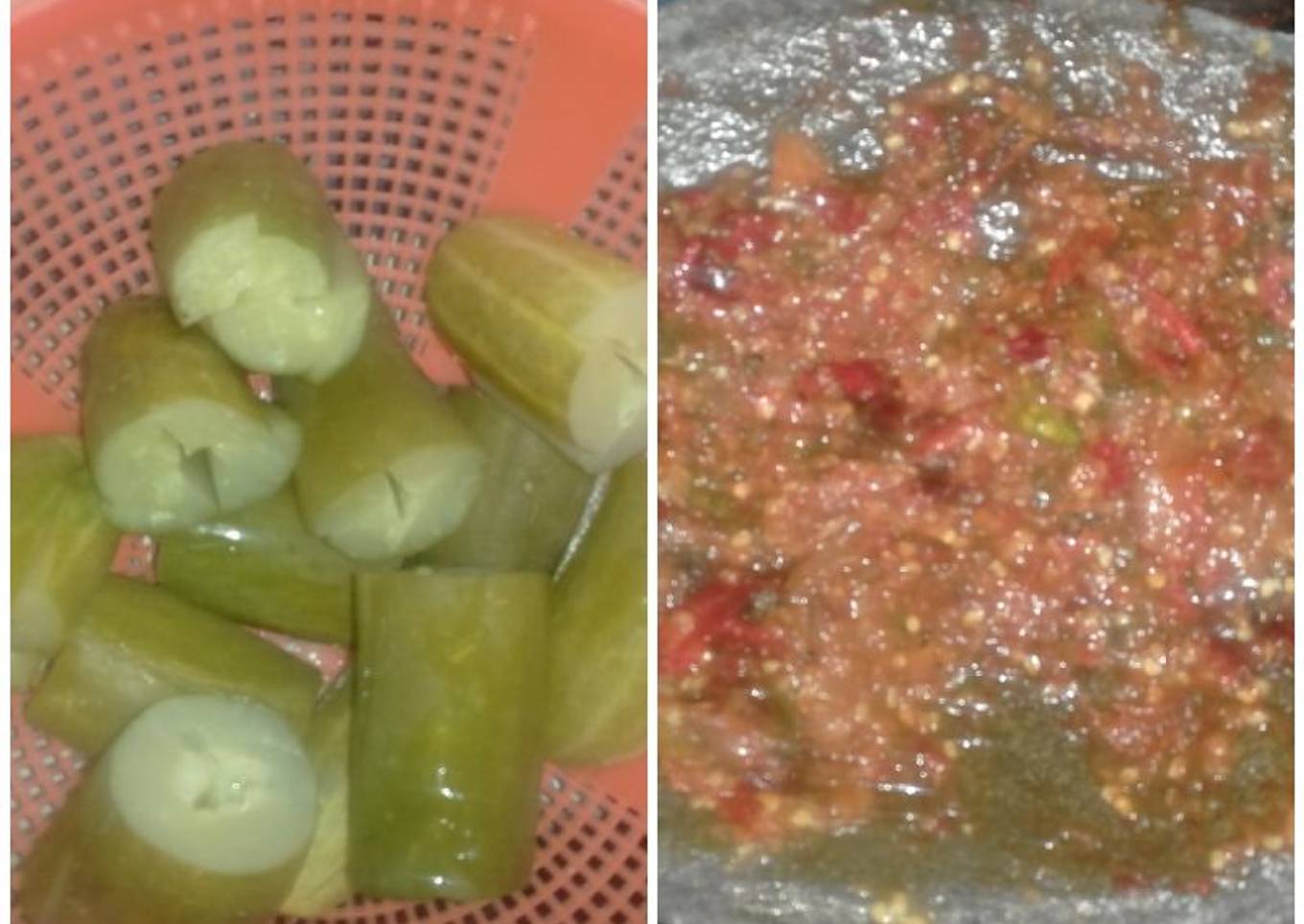 Sambel tomat uleg lalapan timun rebus