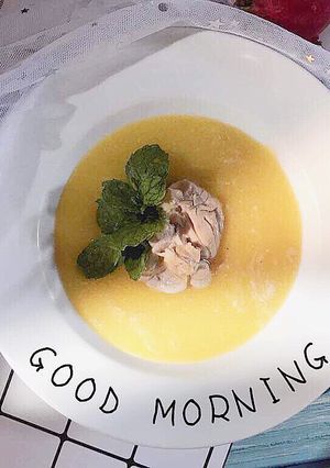 Hình của món Ăn dặm-Soup óc heo bí đỏ đậu hà lan.
