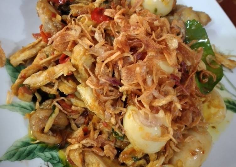 Resep Ayam suwir dan telur puyuh sambal kemangi, Bikin Ngiler