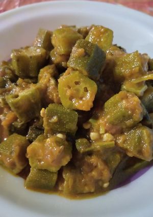 A picture of Bhindi ki Bhujiya (Okra).