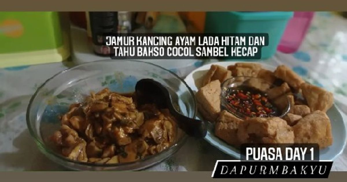 Jamur kancing ayam lada hitam menu buka puasa simpel banget