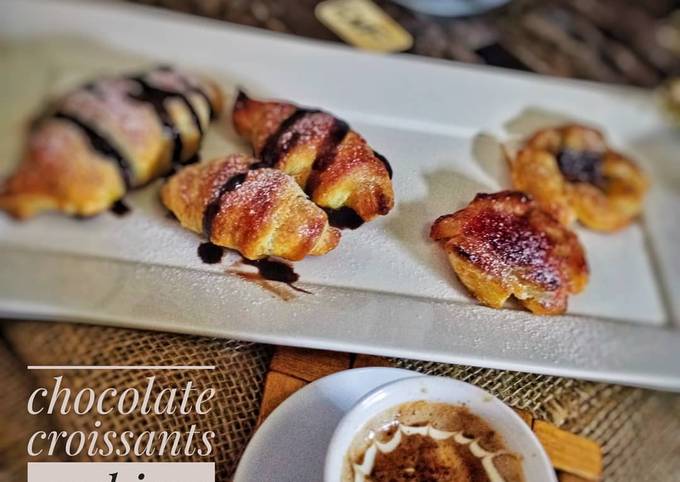 Chocolate croissants and jam puffs