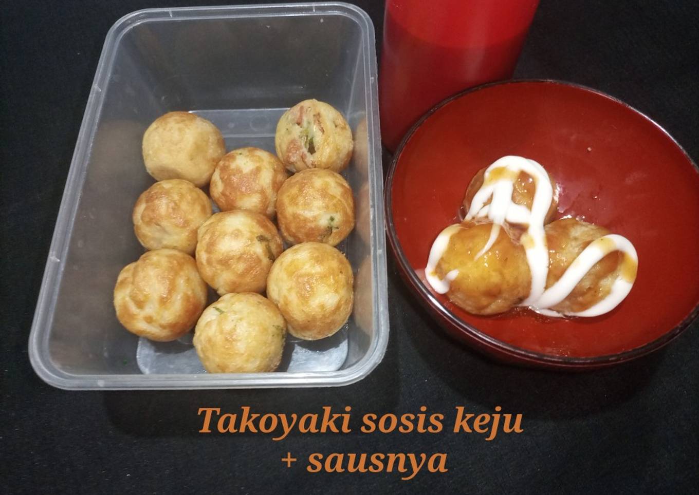 Takoyaki sosis keju + sausnya