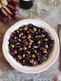 Risotto venere con radicchio castagne e noci croccanti