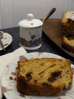 Una foto de Cake de manzana con chocolate negro