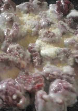 Una foto de Ñoquis de remolacha con salsa de crema
