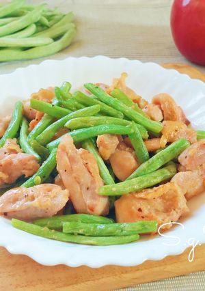 四季豆炒雞腿肉 的食譜成品照片