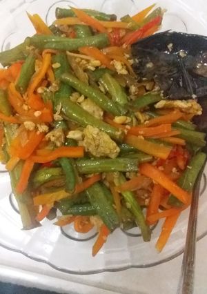 Foto resep Tumis Kacang Panjang, Wortel dengan Telur Orak Arik