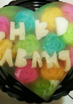 Foto resep Pudding mawar kaca birthday
