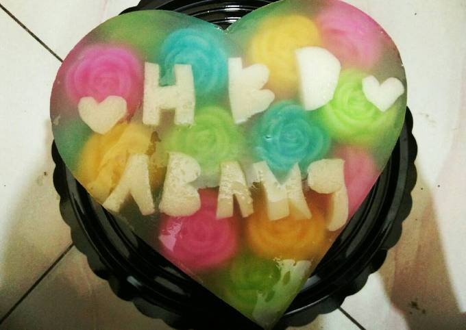 Pudding mawar kaca birthday