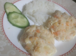Фото ПП Паровые котлетки из хека и риса.