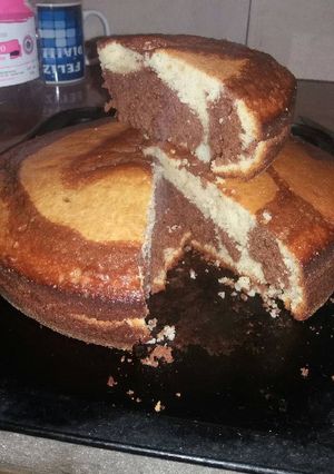 Una foto de Torta rápida marmolada