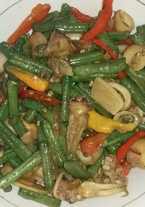 Foto resep Oseng kacang panjang cumi asin