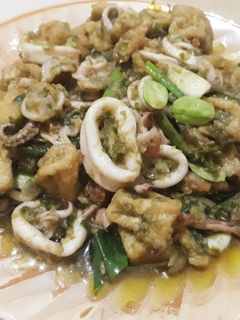 Foto resep Cumi Tahu Tumis cabe hijau