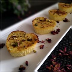 A picture of Kesar pista Baked Sandesh.