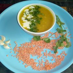 Masoor dal soup A picture of Masoor dal soup.