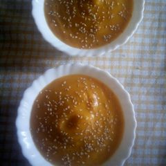 A picture of Cream of Pumpkin soup.