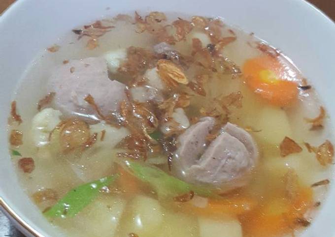 Sop daging bakso foto resep utama