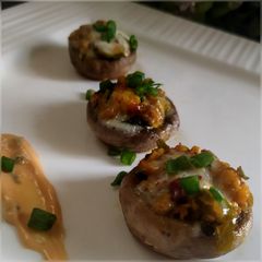 Cheesy paneer stuffed Mushrooms A picture of Cheesy paneer stuffed Mushrooms.