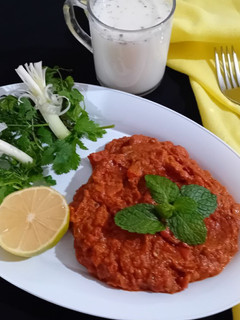 عکسی از دستور خوراک بادمجان و گوجه