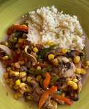 Cuscús con champiñones y choritos