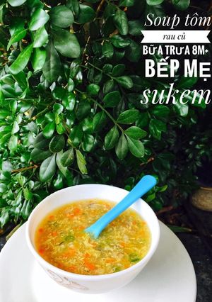 Hình của món Soup tôm rau củ.