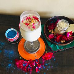 A picture of Kesar thandai.