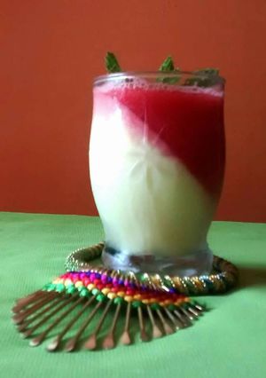 A picture of Custard and Watermelon Panna cotta.