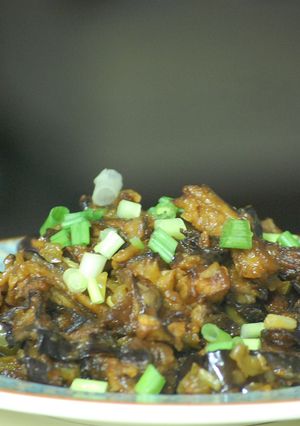 A picture of Brinjal Manchurian/Vazhuthananga Manchurian/Eggplant Manchurian.