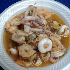 A picture of Seafood soup with XO sauce.