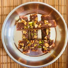 A picture of No Bake Dessert-Brownie -Fudge🍫🍩Guilt Free Chocolate Nuts Bars😋.