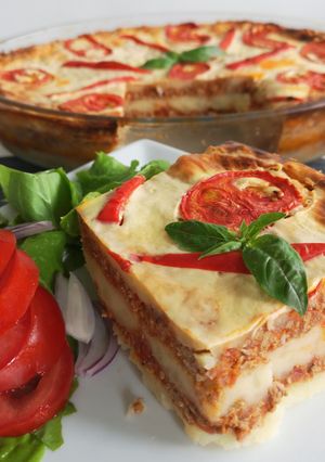 O poză a rețetei Musaca din piure de cartofi și carne tocată.
