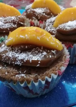 Una foto de Magdalenas de banana y dulce de leche