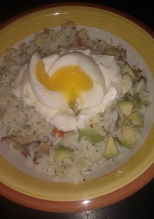 Una foto de Arroz gratinado con huevito pasado por agua🇦🇷😋