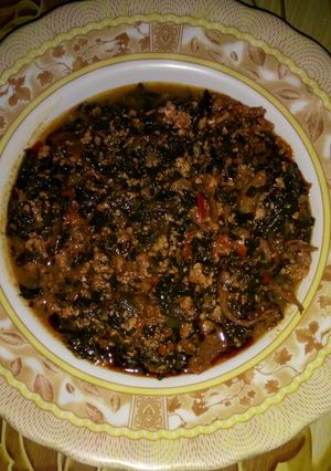 A picture of Miyan ugu da agushi da kifi 😘😘.