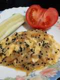 Revuelto de cebolla y huevas de pescado