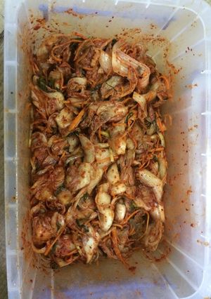 Hình của món Kim chi cải thảo.